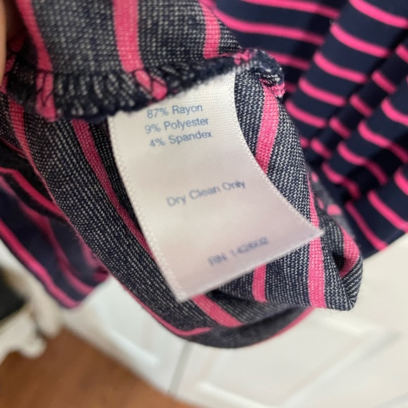 SAIL TO SABLE Navy and Pink Long Sleeve Shirt Dress Size XL - Picture 4 of 5